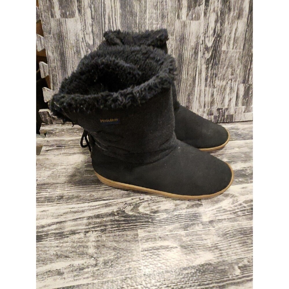 Pendleton Black Suede Shearling Lined Winter Boot… - image 2